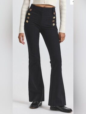Derek lam 10 Crosby NWT Robertson sailor gold button black flare pants NWT SZ 4